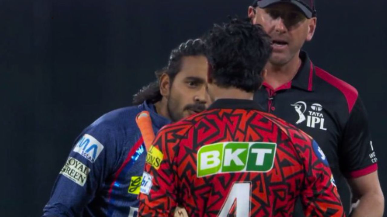 Digvesh Rathi and Abhishek Sharma During IPL 2025 Clash